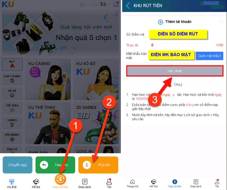 rút tiền kubet mobile